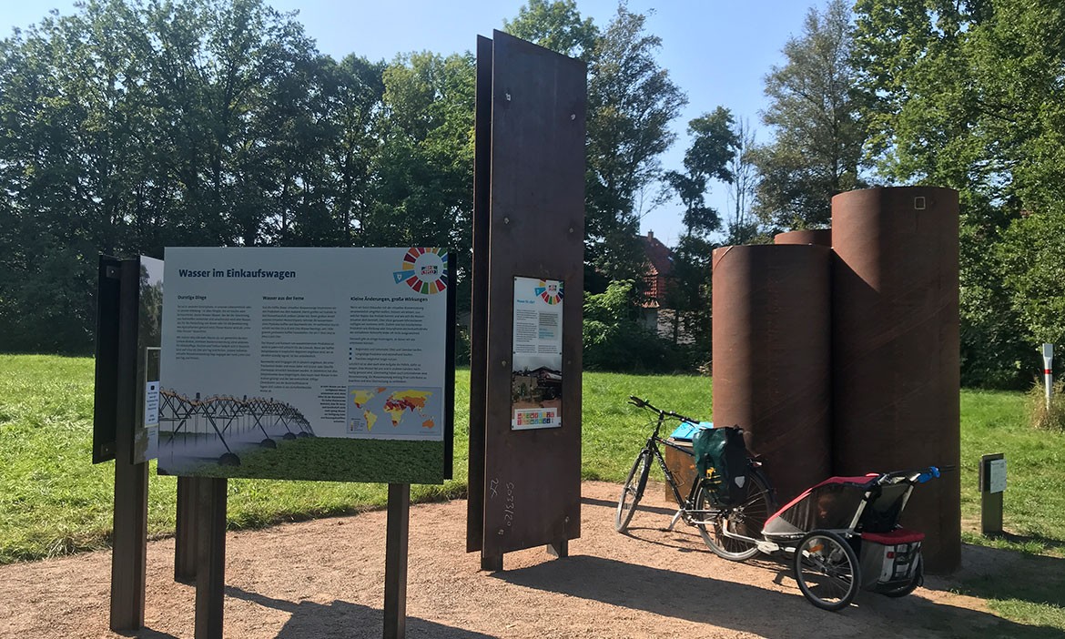 Station auf dem Global Goals Radweg