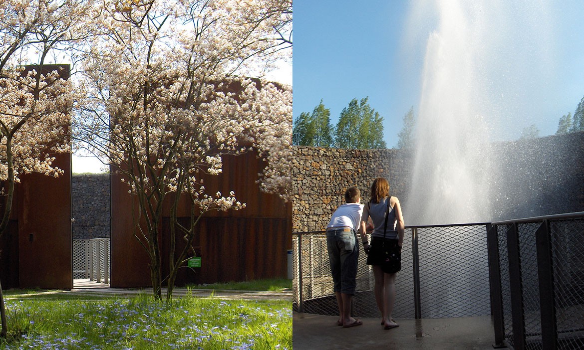 Aqua Magica in Bad Oeynhausen/Löhne: Wasserkrater – Eingang und von innen