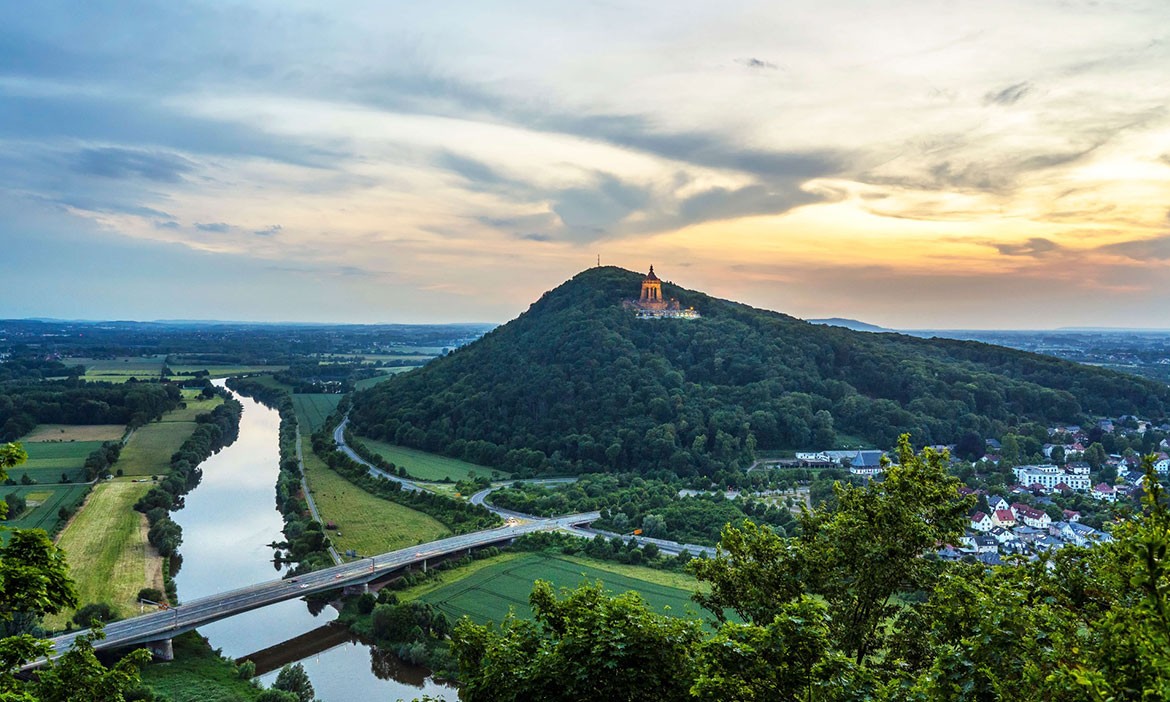 Runde durch Porta Westfalica: Großer Weserbogen udn Kaiser-Wilhelm-Denkmal