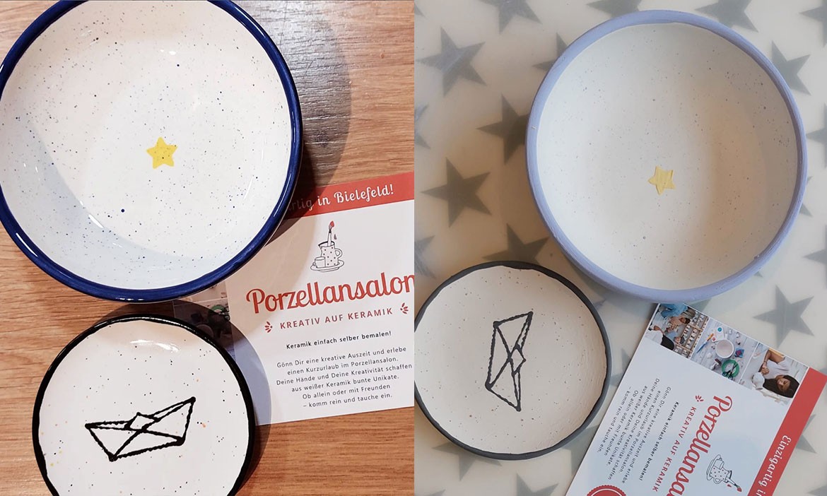 Keramik bemalen im Porzellansalon Bielefeld