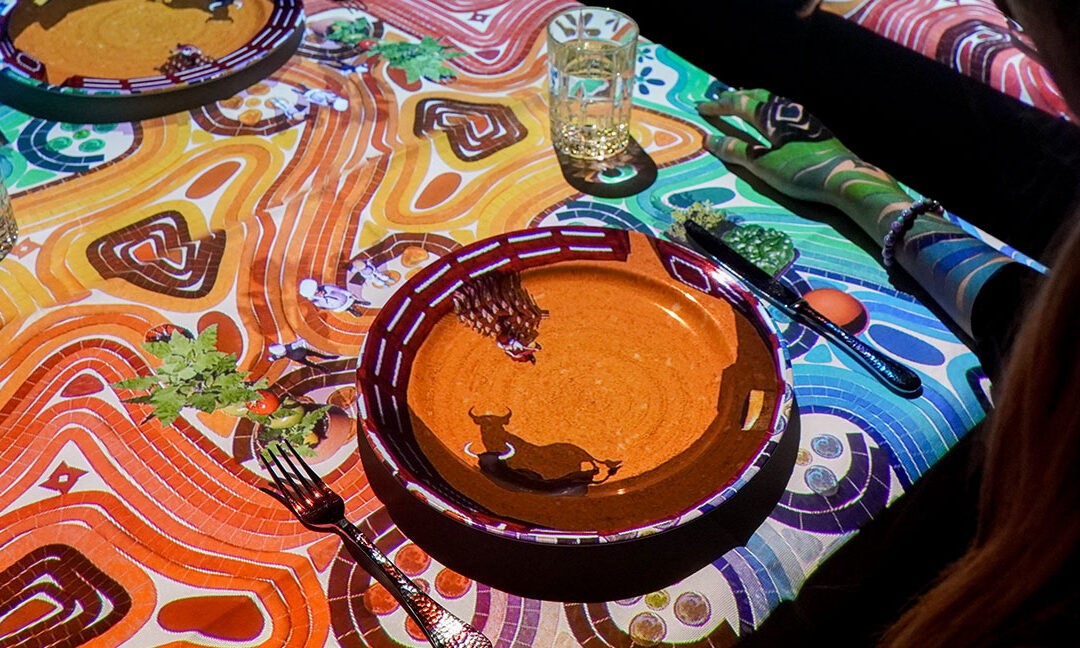 Erlebnisgastronomie im „Le Petit Chef“: Projektionen zur spanischen Vorspeise