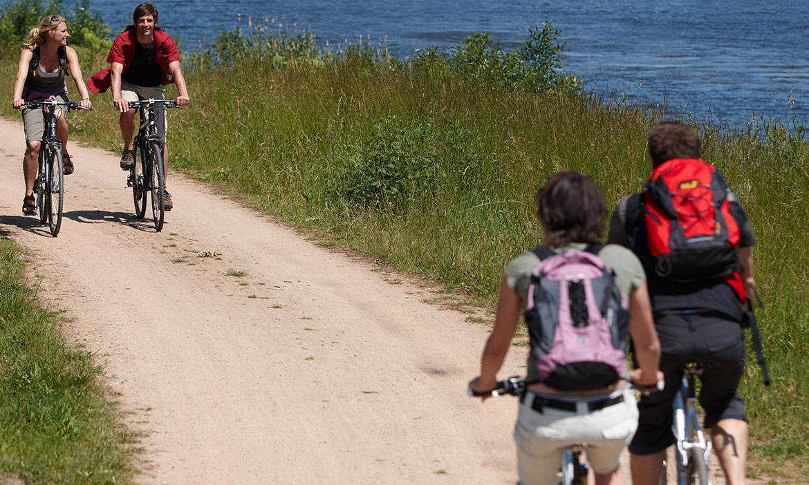 Radtour im Emsland: Gruppe von Radfahrern