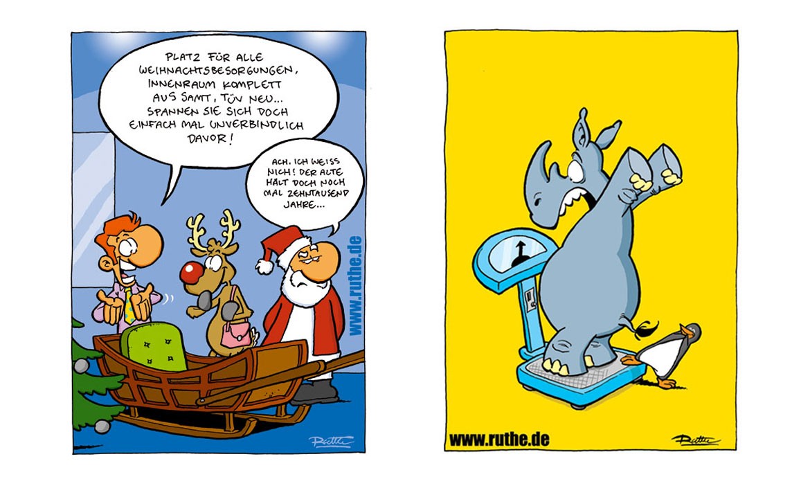 Ralph Ruthe Bielefeld: zwei Cartoons